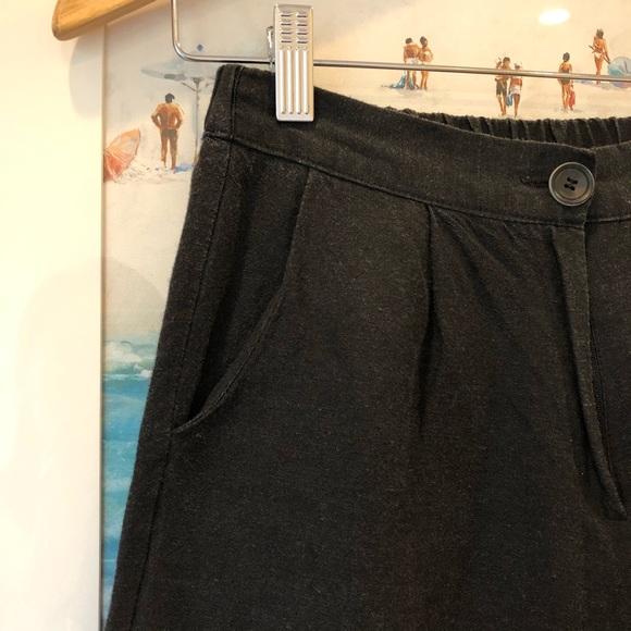 Black linen wide pants - Picture 2 of 3